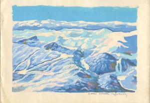 Jahorina panorama, akvarel Zlatko Seselj